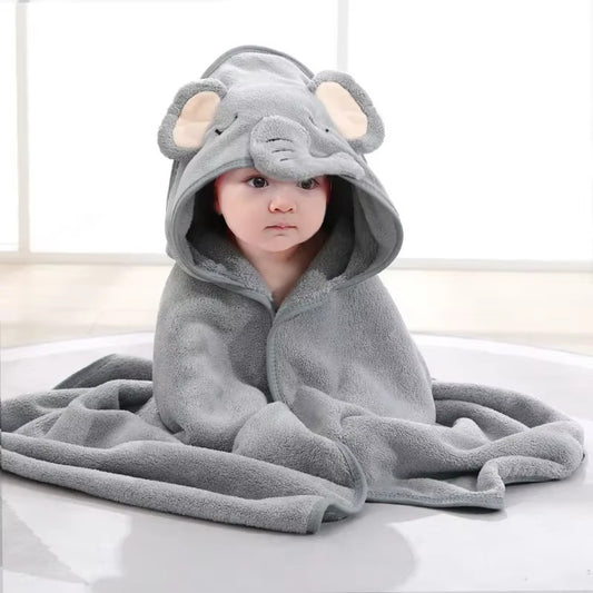 Cartoon Animal Baby Hooded Bath Towels Toddler Bathrobe Warm Sleeping Swaddle Wrap for Boys Girls Newborn Soft Towel Blanket