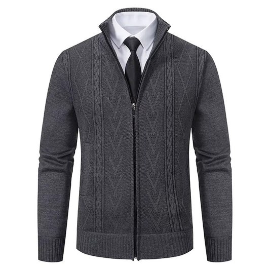2026 autumn and winter new cashmere padded warm casual men's knitted sweater coat