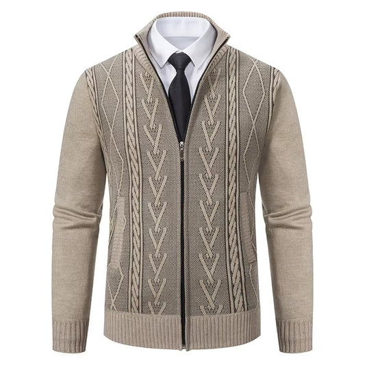 2026 autumn and winter new cashmere padded warm casual men's knitted sweater coat